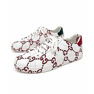 Gucci Ace GG Print Leather Sneakers Womens Size EU 38